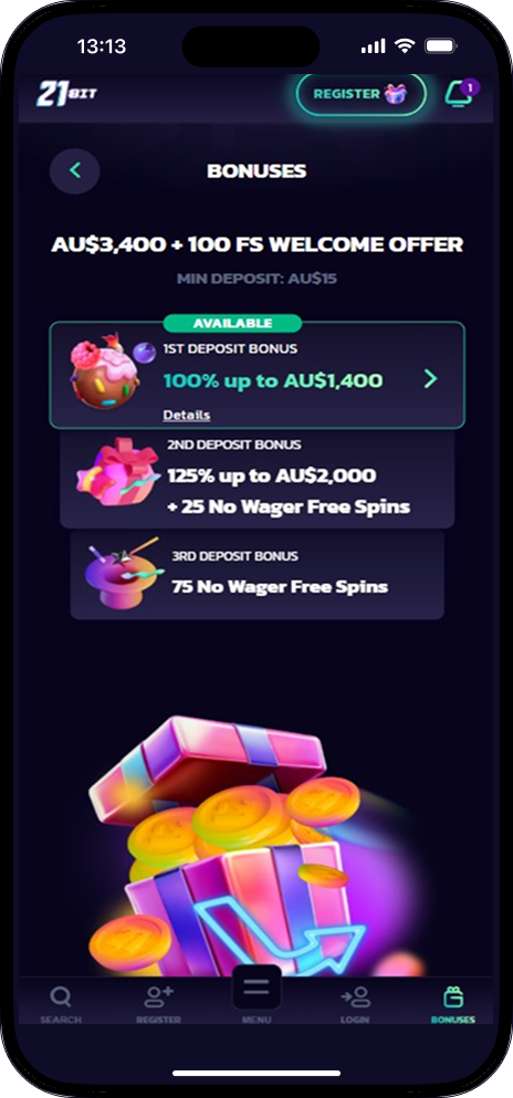 21bit casino bonuses