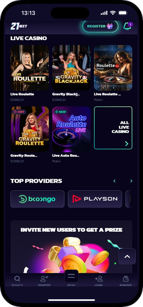 21bit casino live games